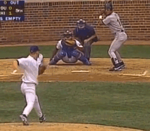 An early called strike on Moises Alou, most certainly outside the rulebook strike zone.